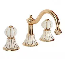 Смеситель для раковины Migliore Olivia 19031 Белый Золото декор Золото