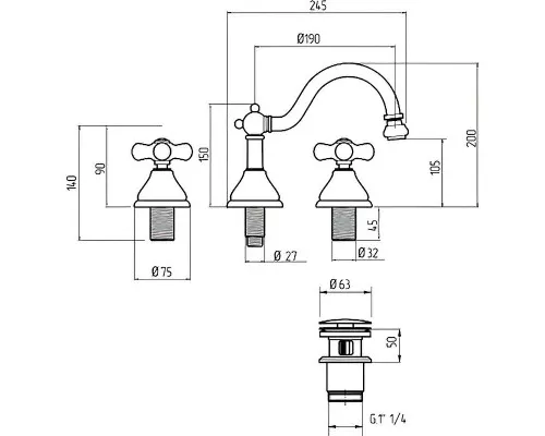 Приобрести Смеситель для биде Migliore Provance 19469 Хром в магазине сантехники Santeh-Crystal.ru