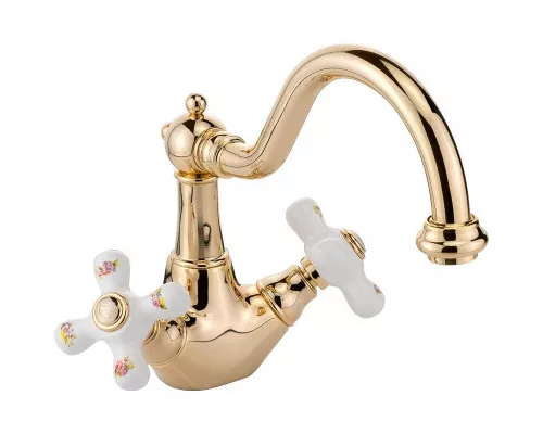 Приобрести Смеситель для раковины Migliore Provance 19482 Золото в магазине сантехники Santeh-Crystal.ru
