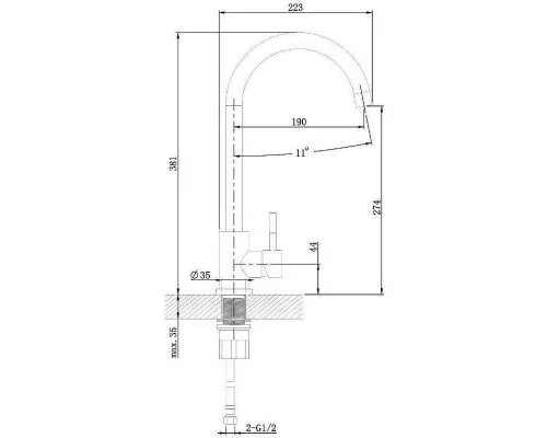 Купить Смеситель для кухни Orange Steel M99-005ni Никель в магазине сантехники Santeh-Crystal.ru