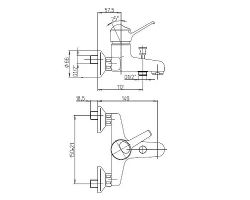 Приобрести Смеситель для ванны Paini Creta 30CR111R2LMKM Хром в магазине сантехники Santeh-Crystal.ru