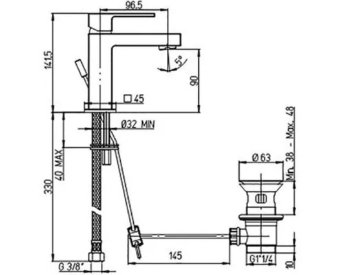 Купить Смеситель для раковины Paini Dax-R Small 84CR211RS Хром в магазине сантехники Santeh-Crystal.ru