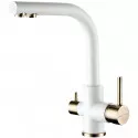 Смеситель для кухни Paulmark Essen Es213011-431BR Белый матовый Бронза