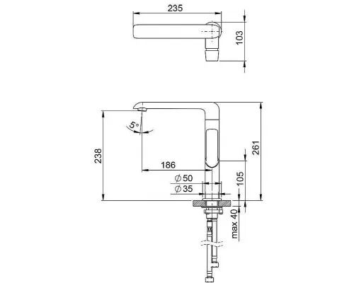 Заказать Смеситель для кухни Ravak Flat FL 016.00 X070125 Хром в магазине сантехники Santeh-Crystal.ru