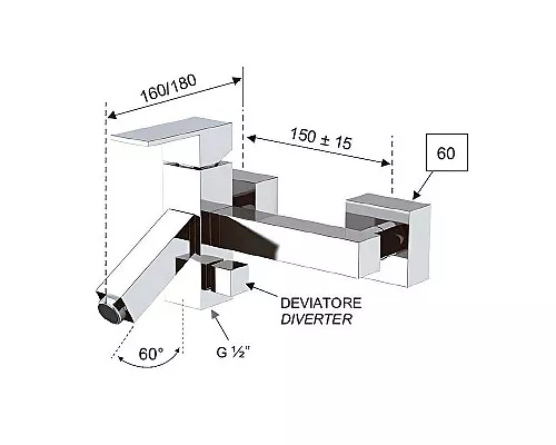 Приобрести Смеситель для ванны Remer Q-Color QR0583A Хром в магазине сантехники Santeh-Crystal.ru