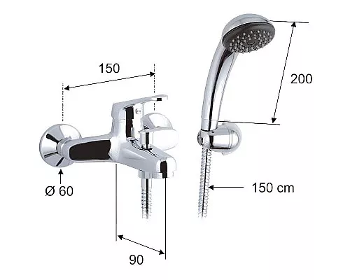 Купить Смеситель для ванны Remer Remix R02 Хром в магазине сантехники Santeh-Crystal.ru