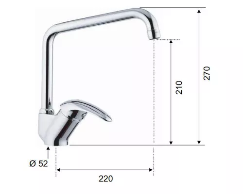 Купить Смеситель для кухни Remer Ten T42U Хром в магазине сантехники Santeh-Crystal.ru