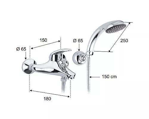 Купить Смеситель для ванны Remer Ten T02 Хром в магазине сантехники Santeh-Crystal.ru