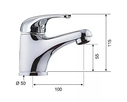 Приобрести Смеситель для раковины Remer Серия 35 F112 Хром в магазине сантехники Santeh-Crystal.ru