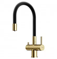 Смеситель для кухни Sancos Lucia SC4004BG Золото брашированное Черный
