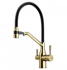 Смеситель для кухни Sancos Orta SC4008BG Золото брашированное Черный