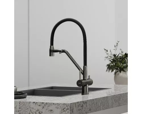 Смеситель для кухни Sancos Dora SC4003GG Вороненая сталь Черный