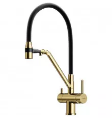Смеситель для кухни Sancos Dora SC4003BG Золото брашированное Черный