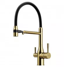 Смеситель для кухни Sancos Garda SC4009BG Золото брашированное Черный