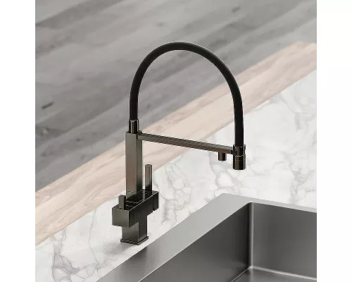 Смеситель для кухни Sancos Moro SC4006GG Вороненая сталь Черный
