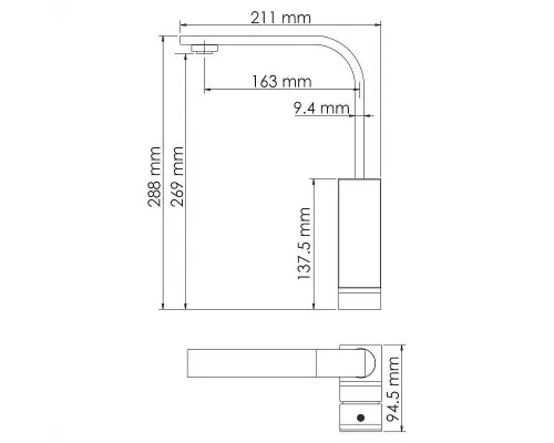 Приобрести Смеситель для кухни WasserKRAFT Abens 2007 Чёрный матовый в магазине сантехники Santeh-Crystal.ru
