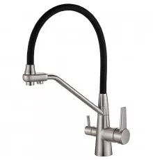 Смеситель для кухни ZorG Steel Hammer SH 903-6 SATIN Сатин Черный
