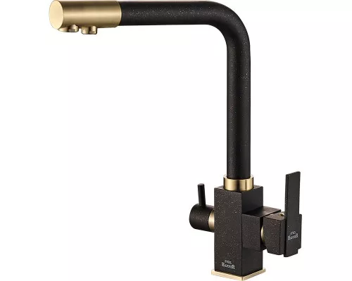 Купить Смеситель для кухни ZorG Steel Hammer SH 805 BLACK BR Черный матовый Бронза в магазине сантехники Santeh-Crystal.ru
