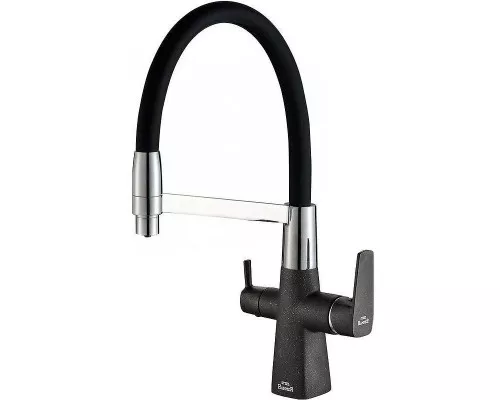 Заказать Смеситель для кухни ZorG Steel Hammer SH 818-6 BLACK CR Черный матовый Хром в магазине сантехники Santeh-Crystal.ru