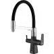 Заказать Смеситель для кухни ZorG Steel Hammer SH 818-6 BLACK CR Черный матовый Хром в магазине сантехники Santeh-Crystal.ru