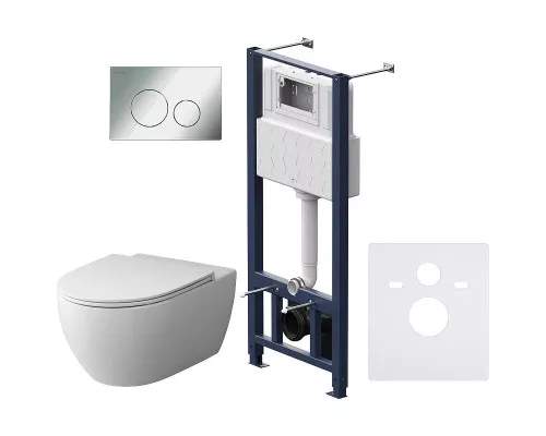 Приобрести Комплект унитаза с инсталляцией AM.PM Awe FlashClean IS49051.111700 с сиденьем Микролифт и клавишей смыва Хром в магазине сантехники Santeh-Crystal.ru
