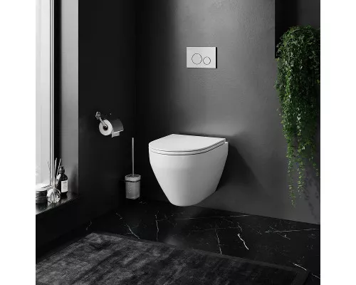 Заказать Комплект унитаза AM.PM Spirit FlashClean C701700WH + C707857WH с сиденьем Микролифт и инсталляцией Jacob Delafon E29025-NF + E4316-CP с клавишей смыва Хром в магазине сантехники Santeh-Crystal.ru