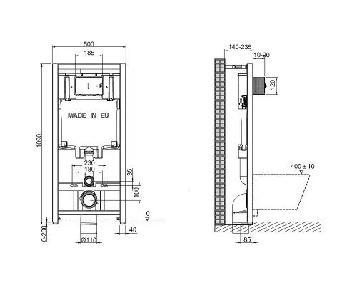 Заказать Комплект унитаза AM.PM Spirit FlashClean C701700WH + C707857WH с сиденьем Микролифт и инсталляцией Jacob Delafon E29025-NF + E4316-CP с клавишей смыва Хром в магазине сантехники Santeh-Crystal.ru