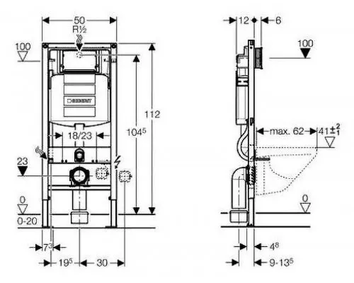 Купить Комплект унитаза AM.PM Spirit FlashClean C701700WH + C707857WH с инсталляцией Geberit Duofix Sigma UP320 111.300.00.5 с сиденьем Микролифт в магазине сантехники Santeh-Crystal.ru