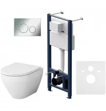 Комплект унитаза с инсталляцией AM.PM Spirit V2.0 FlashClean IS49051.701700 с сиденьем Микролифт и клавишей смыва Хром