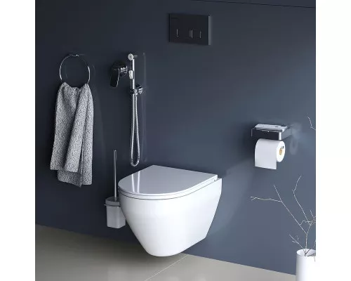 Купить Комплект унитаза с инсталляцией AM.PM Spirit V2.0 CK70HA с сиденьем Микролифт с клавишей смыва Хром с гигиеническим душем и аксессуарами для ванной к в магазине сантехники Santeh-Crystal.ru