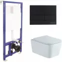 Комплект унитаза Aquatek Либра New AQ1148N-00 с инсталляцией Berges Novum L5 040215 с сиденьем Микролифт и Черной матовой клавишей смыва Комплект унитаза Aquatek Либра New AQ1148N-00 с инсталляцией Berges Novum L5 040215 с сиденьем Микролифт и Черной матовой клавишей смыва