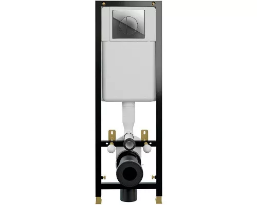 Приобрести Комплект унитаза BelBagno Uno BB3105CHR/SC с инсталляцией Cersanit Black 35 S-IN-BLACK-Cg-w с сиденьем Микролифт и клавишей смыва Хром в магазине сантехники Santeh-Crystal.ru