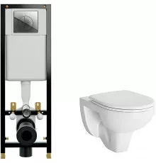 Комплект унитаза Berges Gamma 081105 с инсталляцией Cersanit Black 35 S-IN-BLACK-Cg-w с сиденьем Микролифт и клавишей смыва Хром