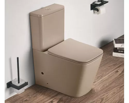 Купить Унитаз компакт CeramaLux 2170AXMC Капучино матовый с бачком и сиденьем Микролифт в магазине сантехники Santeh-Crystal.ru