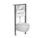 Унитаз с инсталляцией Ceramicanova Игра (Play) CN3001_121002CH цвет Белый с сиденьем Микролифт и клавишей смыва цвет Хром глянцевый