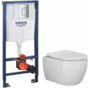 Унитаз с инсталляцией Ceramicanova Play CN3001 + Grohe Rapid SL 38772001 с сиденьем Микролифт и клавишей смыва Хром
