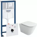 Комплект унитаза Ceramicanova Union CN4009T с инсталляцией Grohe Rapid SL 38775001 с сиденьем Микролифт и клавишей смыва Хром Комплект унитаза Ceramicanova Union CN4009T с инсталляцией Grohe Rapid SL 38775001 с сиденьем Микролифт и клавишей смыва Хром