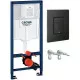 Комплект унитаза Ceramicanova Union CN4009T с инсталляцией Grohe Rapid SL 38811KF0 с сиденьем Микролифт и Черной матовой клавишей смыва