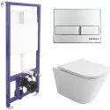 Комплект унитаза Ceramicanova Union CN4009T с инсталляцией Berges Novum L3 040213 с сиденьем Микролифт и клавишей смыва Хром Комплект унитаза Ceramicanova Union CN4009T с инсталляцией Berges Novum L3 040213 с сиденьем Микролифт и клавишей смыва Хром