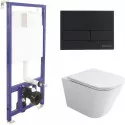 Комплект унитаза Ceramicanova Union CN4009T с инсталляцией Berges Novum L5 040215 с сиденьем Микролифт и Черной матовой клавишей смыва Комплект унитаза Ceramicanova Union CN4009T с инсталляцией Berges Novum L5 040215 с сиденьем Микролифт и Черной матовой клавишей смыва