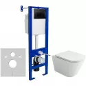 Комплект унитаза Ceramicanova Union CN4009T с инсталляцией Berges Atom 410 040332 с сиденьем Микролифт и Черной матовой клавишей смыва Комплект унитаза Ceramicanova Union CN4009T с инсталляцией Berges Atom 410 040332 с сиденьем Микролифт и Черной матовой клавишей смыва