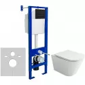 Комплект унитаза Ceramicanova Union CN4009T с инсталляцией Berges Atom 410 040340 с сиденьем Микролифт и Черной матовой клавишей смыва Комплект унитаза Ceramicanova Union CN4009T с инсталляцией Berges Atom 410 040340 с сиденьем Микролифт и Черной матовой клавишей смыва