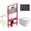 Комплект унитаза Ceramicanova Union CN4009T с инсталляцией Tece Now 9400414 с сиденьем Микролифт и Черной матовой клавишей смыва Комплект унитаза Ceramicanova Union CN4009T с инсталляцией Tece Now 9400414 с сиденьем Микролифт и Черной матовой клавишей смыва