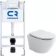 Комплект унитаза Ceramicanova Uno Rimless CN11001 с инсталляцией Charus City CR.200.21.01 с сиденьем Микролифт и клавишей смыва Хром глянцевый