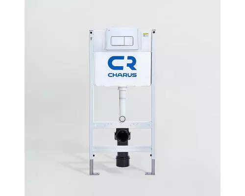 Комплект унитаза Ceramicanova Uno Rimless CN11001 с инсталляцией Charus City CR.200.21.01 с сиденьем Микролифт и клавишей смыва Хром глянцевый