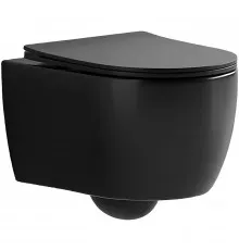 Унитаз Cerutti SPA Oglio Aria MB CT9239 подвесной Черный матовый с сиденьем Микролифт