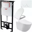 Комплект унитаза Creavit Free FE320-11CB00E-0000+KC0103.03.0000E с сиденьем Микролифт и инсталляцией Alcaplast Sadroмodul AM101/1120-0001+M670 с Белой клавишей смыва
