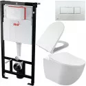 Комплект унитаза Creavit Free FE322-11CB00E-0000+KC0103.03.0000E с сиденьем Микролифт и инсталляцией Alcaplast Sadroмodul AM101/1120-0001+M371 с клавишей смыва Хром