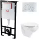 Купить Комплект унитаза Creavit Perla TP320-11CB00E-0000+KC0703.01.0000E с сиденьем Микролифт и инсталляцией Alcaplast Sadroмodul AM101/1120-0001+M671 с клавишей смыва Хром в магазине сантехники Santeh-Crystal.ru
