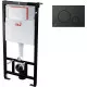 Купить Комплект унитаза Creavit Perla TP320-11CB00E-0000+KC0703.01.0000E с сиденьем Микролифт и инсталляцией Alcaplast Sadroмodul AM101/1120-0001+M678 с Черной матовой клавишей смыва в магазине сантехники Santeh-Crystal.ru